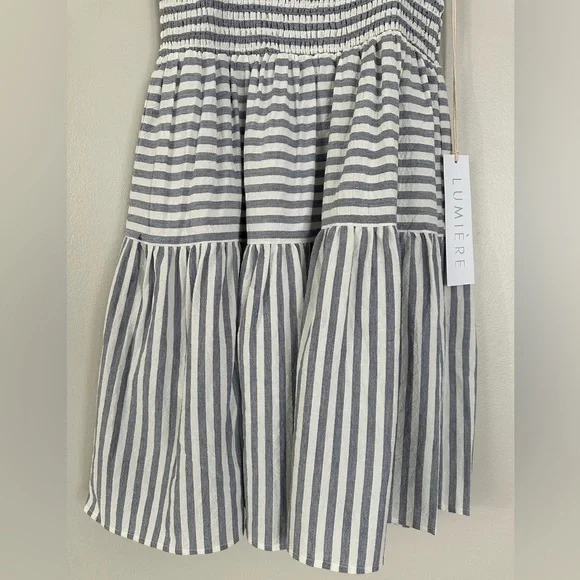 Urban Outfitters Lumiere Woven Blue/ White Stripe Dress. New with tag - Picture 6 of 11